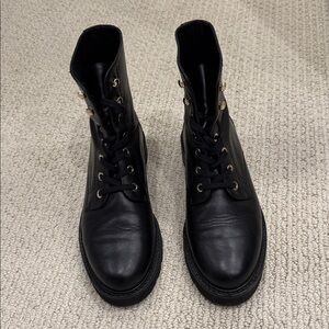 Stuart Weitzman Black Combat Boots